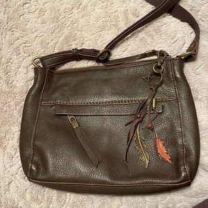 The Sak Brown Leather Crossbody Purse Bag